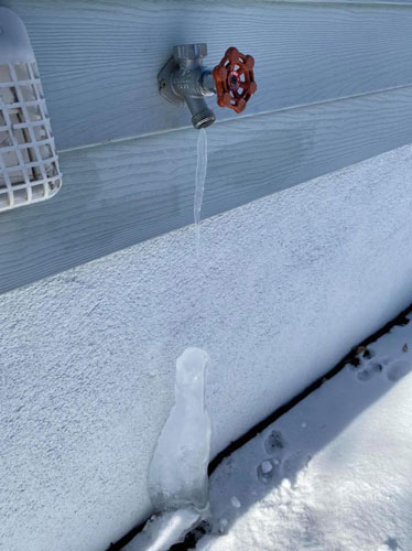 Exterior faucet not winterized